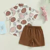 Kleidungssets 1222 Lioraitiin 05 -Jährige Baby Kinder Jungen Ostershorts Set Kurzarm Rabbit Print Buttondown Hemd 230322