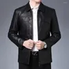 Jackets masculinos Spring Autumn Autumn Business Lapeel Leather Jacket 2023 Design clássico Pu Marca Roupas