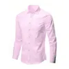 Chemises décontractées pour hommes Bleu hommes chemise à manches longues coupe ajustée chemise sans repassage affaires robe sociale chemises de marque décontractées pour hommes vêtements coréens Camisas 230322