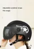 Fietshelmen Elektrische scooterhelm met vizier Magnetische bril 58-61cm voor heren Dames Wegfietshelm Motorcrosshelmen Fietsaccessoires 230322
