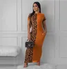 Повседневные платья 2019 Осенние летние женщины модные леопардовые принты Bodycon Long Maxi платье сексуальные клубные платья vestidos glld8600 G230322