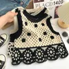 Women's Vests OUMEA Women Crochet Sleeveless Tanks Openwork Retro Tops Korean Style Contrast Color Chic Knitting Tops Girl Tops Ins 230322