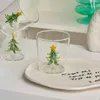 Verres à vin Coupe d'arbre de Noël en trois dimensions Gobelets résistants à la chaleur en verre en vrac Tasse à café Gobelets Décoration de la maison