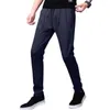 Calça masculina de verão com craças retas dos homens magros, leggings de tração para trabalhar