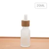 10ml 30mlガラスドロッパーボトル竹リングフロストエッセンシャルオイルボトル旅行ポータブル化粧品空のボトリング