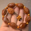 Strand Drop Natural Olive Shell Bracelets High Core DIY Guanyin Buddha Rire Main Chaîne Huile Vieux Bois Bracelet Bijoux