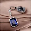 Stud Bohe Lab Sapphire dingle örhänge 925 Sterling Sier Party Drop Earrings For Women Bridal Promise SMEEXCH LEVERING DHCCS