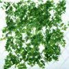 Decorative Flowers 5pcs 220cm Artificial Green Leaves Vine Hanging Fake Leaf Garland DIY Greeny Plant Curtain Wall Background/Office Home
