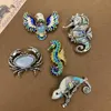 Broches Fashion Vintage Bird Crab Barokke Pins For Women Men Classic Sea Animal Badges Corsage Suit Office Accessoires Pin