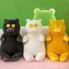 Hot 1pc 45cm/65cm Cute Big Eyes Cats Plushie Toy Stuffed Animals Yellow White Black Throw Pillow Baby Kids Cartoon Gifts