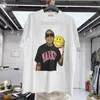 Camisetas masculinas Figura de basquete Rodman T-shirt impresso High Street com pescoço redondo e mangas curtas T230321