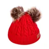 Bonsons de bonnet / crâne de crâne chapeau de femme hiver beanie tricot Skullies Angola Fur Bonnet Girl Feme Female avec Pom