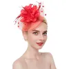 Donne Affastore Cappello Elegante matrimonio da sposa con Accessori per capelli da fiori a goccia per cocktail di testa a clip