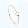 Bangle Simple Rose Gold Heart Heart Geométrico Moda A aço inoxidável Abertável Mulheres Lady Bracelets Jóias Jóias