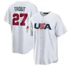 Custom 2023 Team Usa Baseball Jersey Sports Fans Player Version Mike Trout Trea Turner Adam Ottavino Mookie Betts Nolan Arenado Kyle Schwarber Kyle Tucker Pete