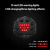 Casques de vélo Lampe à LED Casque de vélo avec feu arrière Intergrallymolded Sport de plein air Équitation Moto Équipement de vélo 230322