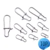 100 van roestvrijstalen visserijconnector Pin lager Rolling Swivel Snap Pins Fishing Tackle Accessoires