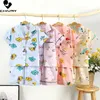 Pyjamas enfants garçons filles dessin animé à manches courtes revers chemise hauts avec short bébé printemps été dormir vêtements ensembles 230322