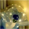 Ballon LED Luminous Rose Bouquet Transparante Bubble Fall Light Bobo Ball Valentijnsdag Gift Verjaardagsfeest Decor Drop Dh7ay