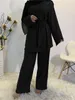 Abbigliamento etnico Eid Mubarak Kaftan Dubai Abaya Turchia Moda musulmana Hijab Set di abiti Islam Abbigliamento Abaya per le donne Musulman Ensembles De Mode 230322