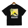 Men's Tshirts RHUDE Men T Shirt Cotton Tops Women's Summer Short Sleeve Brand Haruku Hip Hop Tshirt EUR Size SXL 0Zn4