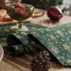 Runner da tavola Runner da tavola Decorazioni per feste di Natale Tovagliette in oro verde Tovaglie Runner Rustic Home Dining Foom Table Trimmings Decor 230322