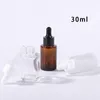 Flat Shoulder Glass Essense Bottles 30 ml Cosmetic Packaging Container For Make Up Skin Care