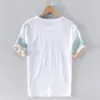 Men's T Shirts 2023 Solid Color Shirt Mens Fashion Linen Cotton T-shirts Summer Short Sleeve Tee Boy Skate Tshirt Tops Plus Size