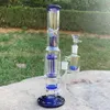 Glass Bong Rökning Vattenrör 10 '' Svamp percolator vattenpipa med 14 mm 90 ° askfångare tobaksfilterrör bubblare bubblare