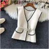 Kamizelki damskie wełniane wełniane SWEATER TOP Kobiety Sprężyna Elegancka elegancka z rękawem w szyku w szyku koreańsko-zwyczajna płaszcz mody 230408