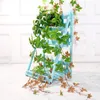 Fleurs décoratives 160cm Plante grimpante artificielle Feuille verte Guirlande Vignes Feuillage de soie Plantes Rotin Mariage Tenture murale Jardin Paysage Fête