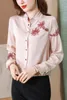 Женские блузки корейская осенняя шелк с длинным рукавом женская рубашка атласная леди -топы белая блузка Camisas de Mujer