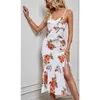 Feestjurken zomer vrouw 2023 sexy mouwloze bodycon elegante rugloze bloemenprint formele avond lang maxi gewaad y2303