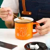 Tazze Tazza da ufficio in ceramica Amanti dei cartoni animati per animali Colazione Caffè con coperchi per regalo di amici Bicchieri riutilizzabili