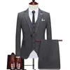 Mäns kostymer Blazers Suit Coat Vest Pants 3 PCS Set / Men's Casual Boutique Business Retro British Style Plaid Blazers Jacket Trousers Waistcoat 230322