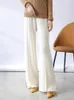 Pantalons en laine pour femmes et filles, Leggings longs, taille ample, à la mode, tricotés chauds, 5 couleurs, hiver, 2023