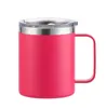 NEW 12oz Coffee Mug With Handle Insulated Stainless Steel Reusable Double Wall Vacuum Beer Travel Cup Tumbler Powder Coated Forest Sliding Lids