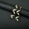 Dos Boucles D'oreilles Simple Géométrique Spirale Vague Clip Incurvé Non Percé Oreilles Pour Femmes Bijoux En Métal Kolczyki Femme