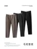 Pantalons pour hommes 2023 Automne Hiver Laine Robe d'affaires Hommes Streetwear Casual Long Pantalon droit Formel Costume Social Pantalon Mâle L13