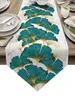 Table Runner Ginkgo Biloba Marble Texture Table Runners for Wedding Party Decoration Coffee Table Decor Modern Table Runner 230322