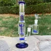 Glass Bong Rökning Vattenrör 10 '' Svamp percolator vattenpipa med 14 mm 90 ° askfångare tobaksfilterrör bubblare bubblare