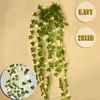 Decorative Flowers 1pc 2.3m Green Silk Artificial Hanging Ivy Leaf Garland Plants Vine With Light Leaves Diy For Home Decoration Garden