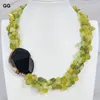 Hangende kettingen sieraden 20 "natuursteen groene jades best geboord fancy gepolijste rauwe drusy plak agates edelstenen ketting dame sieraden