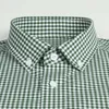 Chemises décontractées pour hommes 100% coton Micro-Plaid à manches longues Vichy Chemise sans poche Col boutonné Décontracté Coupe standard Chemises à carreaux 230322