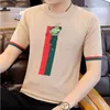 T-shirt da uomo Ape estiva lavorata a maglia Top a righe maglione stile coreano T-shirt pullover T-shirt slim