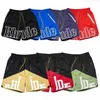 Hommes Mesh Shorts Mode Hommes Femmes Casual Réfléchissant Skateboard Hip Hop Plage Rhude Poche Haute Qualité Bordure Blanche Court Noir Bleu Rouge Vert Taille Asiatique S-XL