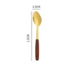 Dinnerware Sets Western Tableware Seak Knife Dessert Spoon Vintage Round Wooden Handle Stainless Steel Cutlery Teaspoon Fork Travel