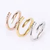 Love Nail Ring Designer Jewelry for Women Men Crystal Luxury Titanium Steel Sploy Silver Rose Rose Goldlated Fashion Associaty Never Fade Engagement Wedd N4CG