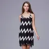 Woman Clothing Casual Dresses black and white wave striped beach skirt Womens Dress Camisole Skirt Outwear Slim Style With Budge Designer Lady Sexy Dresses A011