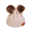 Bonsons de bonnet / crâne de crâne chapeau de femme hiver beanie tricot Skullies Angola Fur Bonnet Girl Feme Female avec Pom